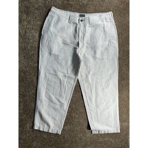 St. Johns Bay LINEN Blend pants Mens 40x29 Beige Flat Front‎